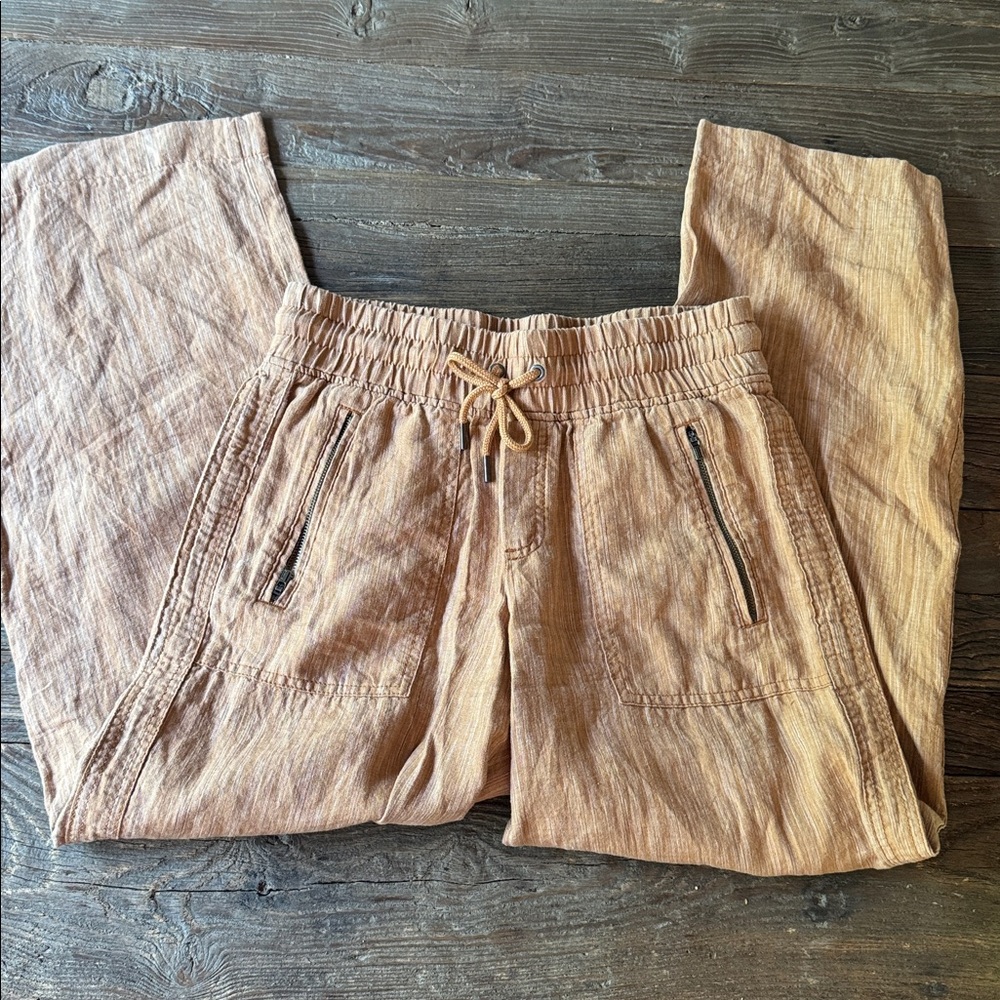 Athleta Cabo linen textured wide leg pants like new size 4 small - Picture 2 of 9